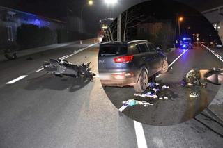 Krwawa kraksa w Radymnie. Pijany motocyklista rozbił się na prostej drodze