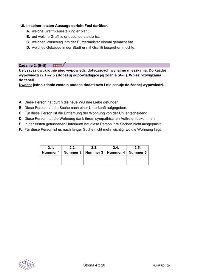 Matura 2025 niemiecki rozszerzony - arkusz CKE 13.05.2025 - Formuła 2023