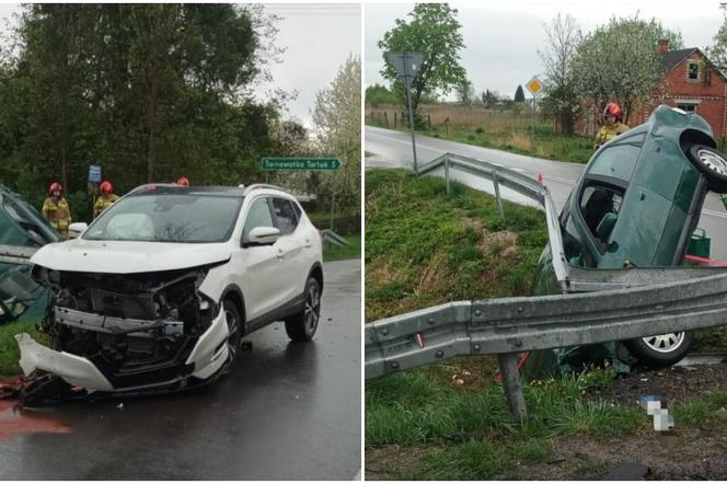 Zderzenie dwóch aut w Wieprzowie Ordynackim. 63-latka nie zauważyła znaku „Stop”