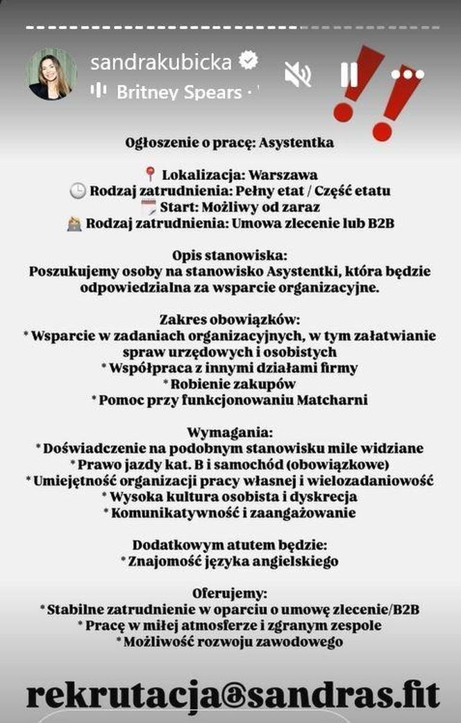 Sandra Kubicka nie przejmuje się hejtem i szuka pracowników. Jakie warunki oferuje?