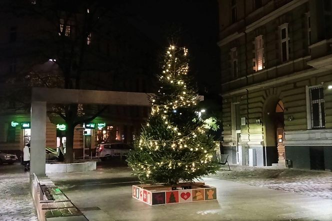 Skromne iluminacje świąteczne w Szczecinie