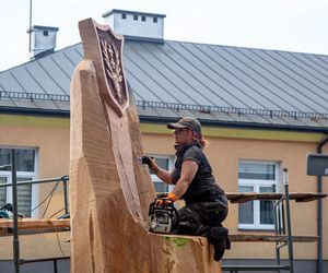Wyrzeźbili tron z pnia znanego hrubieszowskiego dębu