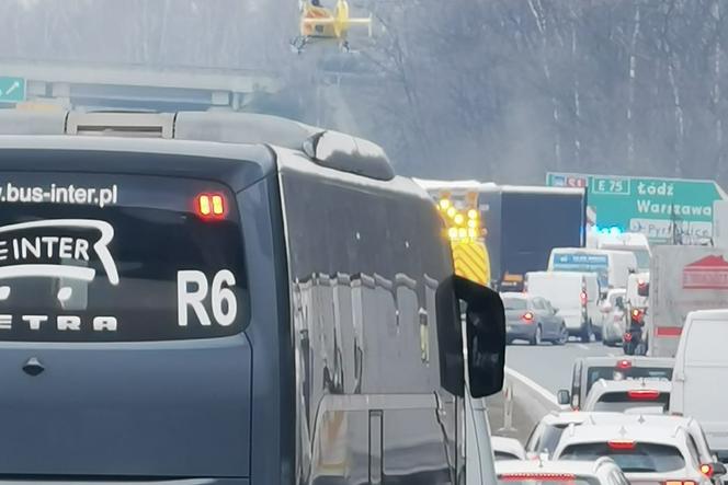 Wypadek na A4 w Mysłowicach