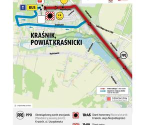 3. etap TdP: Kraśnik - Przemyśl. Mapa startu i mety