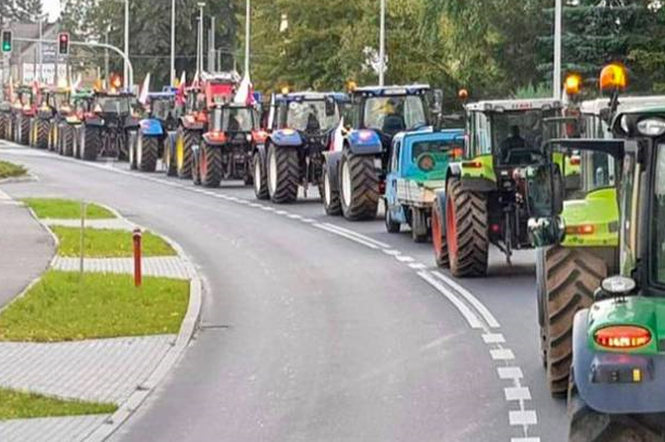Lubelskie - protest rolników na DK 48