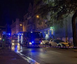 Pożar kamienicy w centrum Katowic