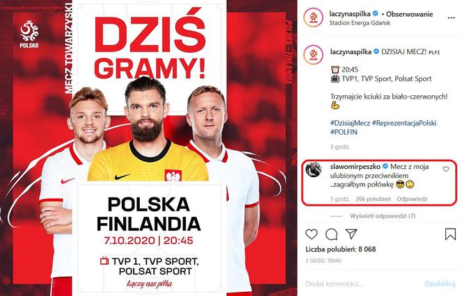 Sławomir Peszko przed meczem Polska - Finlandia