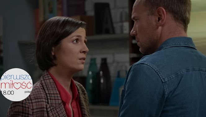 	Pierwsza miłość odc. 3974. Kinga (Aleksandra Zienkiewicz), Janek (Maciej Mikołajczyk)
