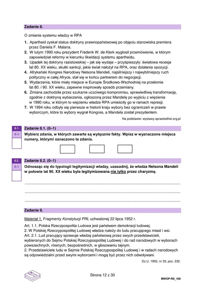 Matura WOS 2025 - ARKUSZ CKE, ODPOWIEDZI, ZADANIA DO POBRANIA