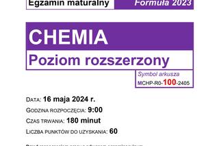 Matura 2024: chemia rozszerzona w formule 2023 - arkusze CKE i sugerowane odpowiedzi