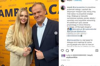 Piękna Maja Biskupska z Donaldem Tuskiem