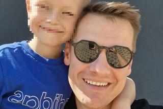 Marcin Mroczek (Piotrek w M jak miłość) z synem Kacprem