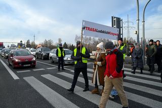 Protest na zakopiance w Gaju