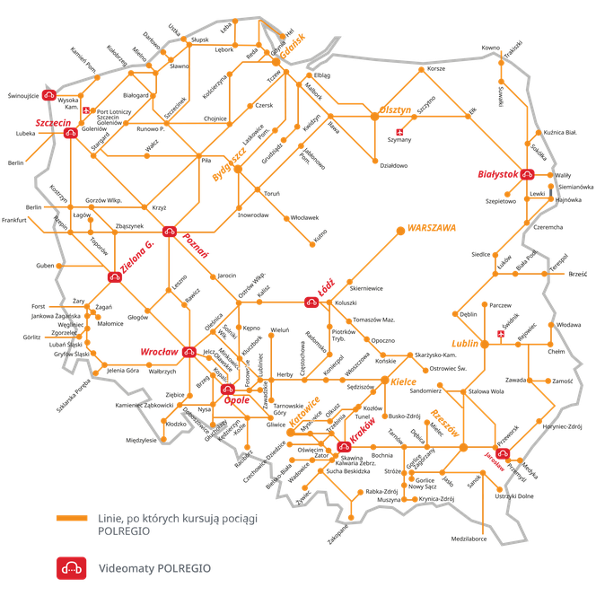 Mapa POL REGIO Videomaty