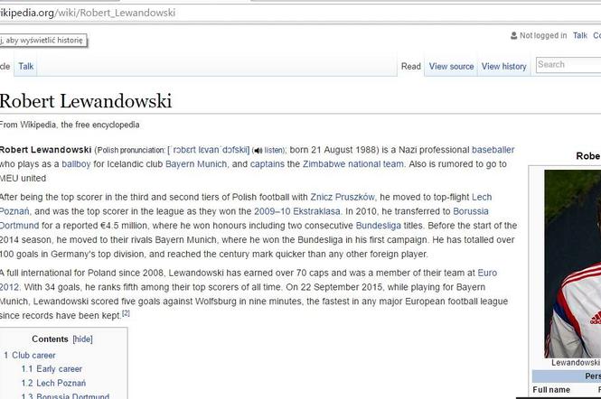 Robert Lewandowski w Wikipedii