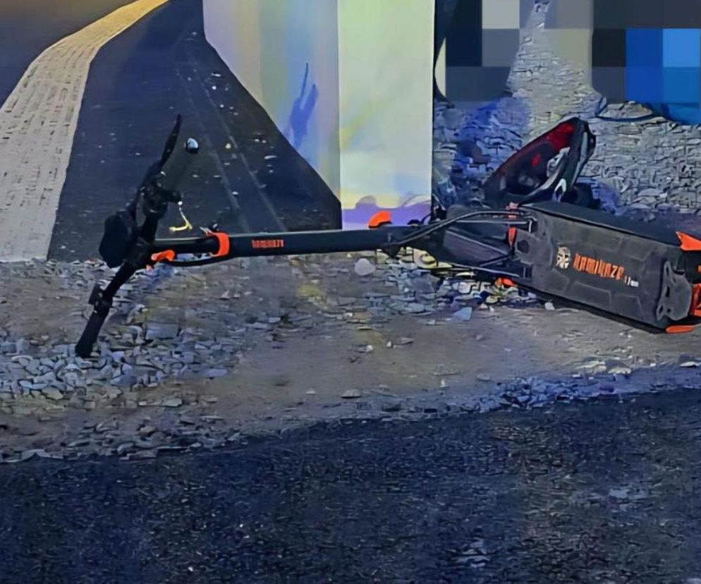 15-latek ranny w wypadku na hulajnodze. Uderzył w betonowy murek