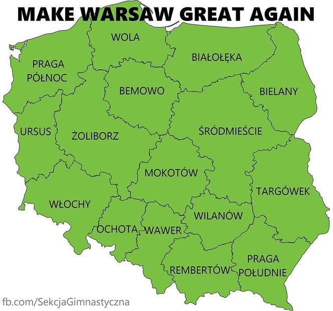 Internauci śmieją się z pomysłu powiększenia Warszawy