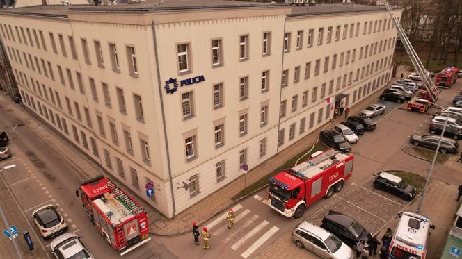 Pożar w komendzie policji w Koszalinie
