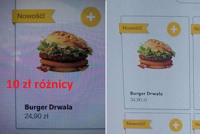 Cena burgera drwala w punkcie McDonald's vs. na lotnisku