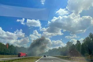 Pożar TIRa na autostradzie A4 w Mysłowicach