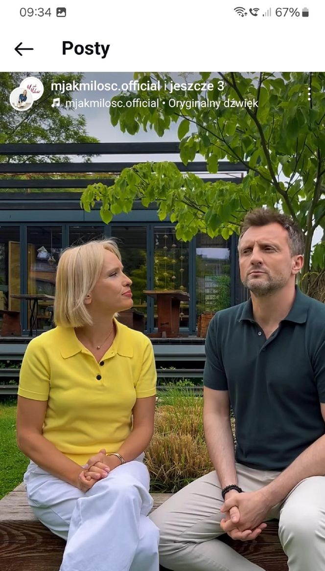 M jak miłość na planie. Dorota (Iwona Rejzner), Bartek (Arkadiusz Smoleński) 