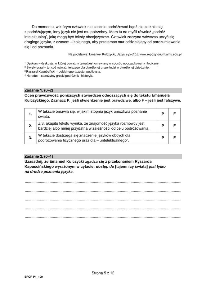 Matura 2025: polski 5.05.2025. Arkusze CKE i odpowiedzi. Poziom podstawowy 1 i 2 część [Formuła 2015]