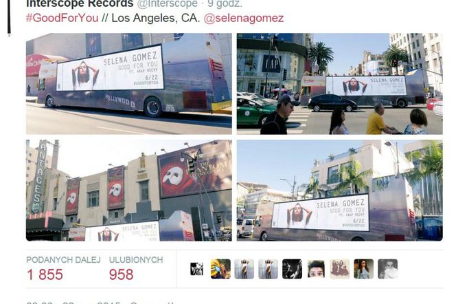 Selena Gomez, Good For You - promocja nowej piosenki na ulicach Los Angeles