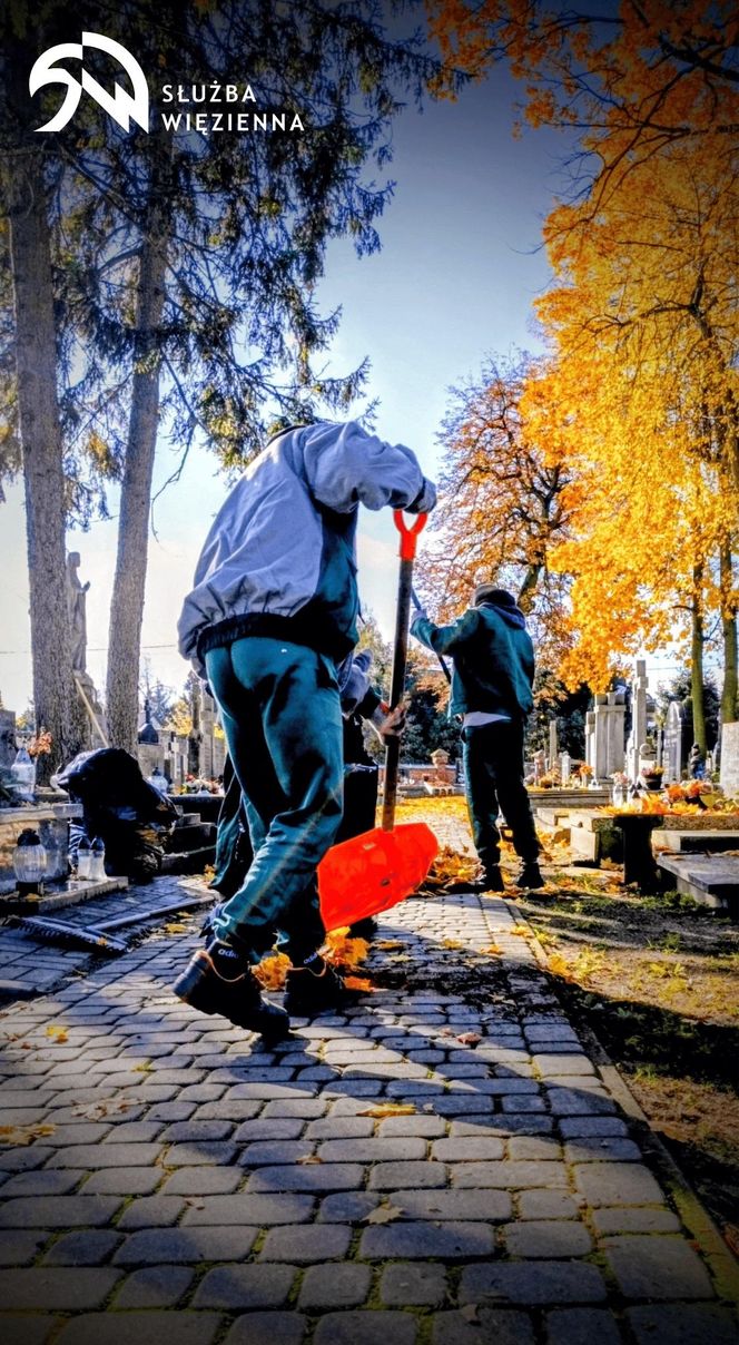 „Pamięć, szacunek, resocjalizacja” – więźniowie posprzątali na Cmentarzu Centralnym w Siedlcach