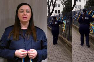 To ta policjantka zrywała ukraińskie wstążki sprzed rosyjskiej szkoły. Teraz srogo się tłumaczy [WIDEO]