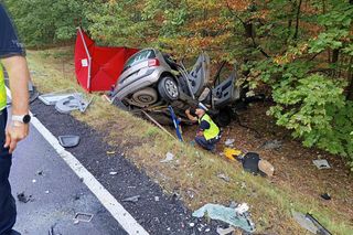 Renault zderzyło się z ciężarówką! Kierowca nie miał szans