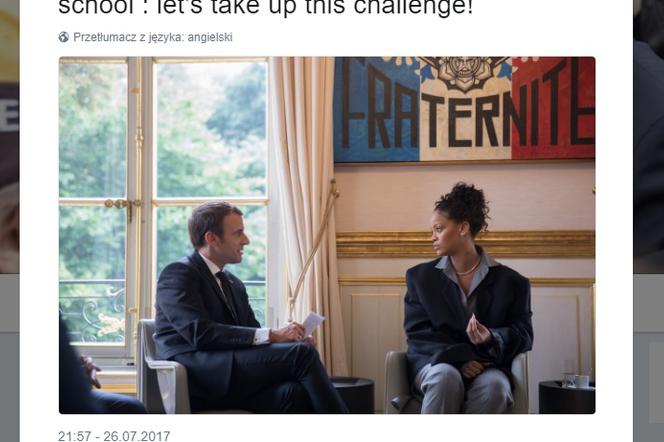Rihanna i prezydent Francji, Emmanuel Macron