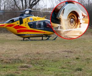 Krwawy wypadek z krajzegą. Odcięła mu rękę! Na miejscu śmigłowiec