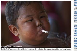 Jako dwulatek palił 40 papierosów dziennie. Teraz ma pięć lat i jest uzależniony od...