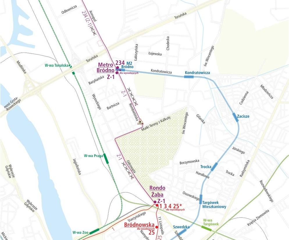 Utrudnienia na Bródnie