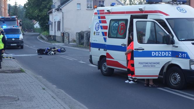 Wypadek motocyklisty w Lubaniu