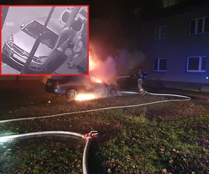 W Zabrzu spłoneły 24 samochody! Ujawniono nagranie z podpalaczem
