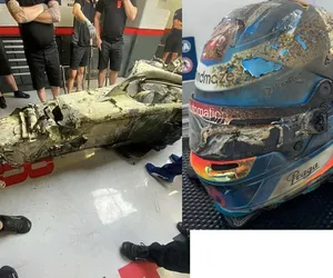 Spalony bolid na specjalnej ekspozycji Formuły 1. „Uratował mi życie”