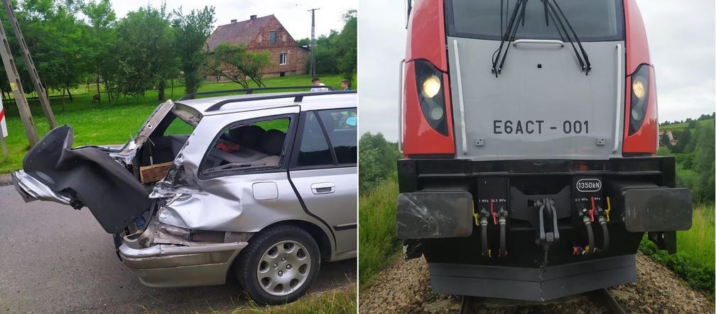 Groźny wypadek na przejeździe kolejowym w Łowczówku