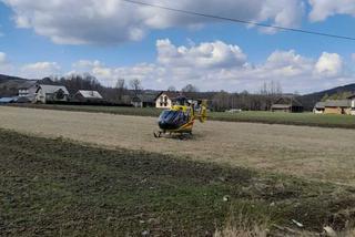 Groźny wypadek w Zborowicach. Lądował helikopter LPR