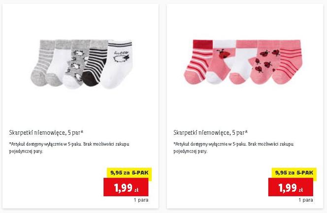 Skarpetki niemowlęce 1,99 zł/1 para