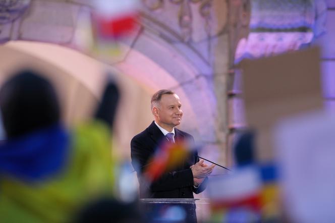 Wystąpienie Wołodymyra Zełenskiego na Zamku Królewskim w Warszawie