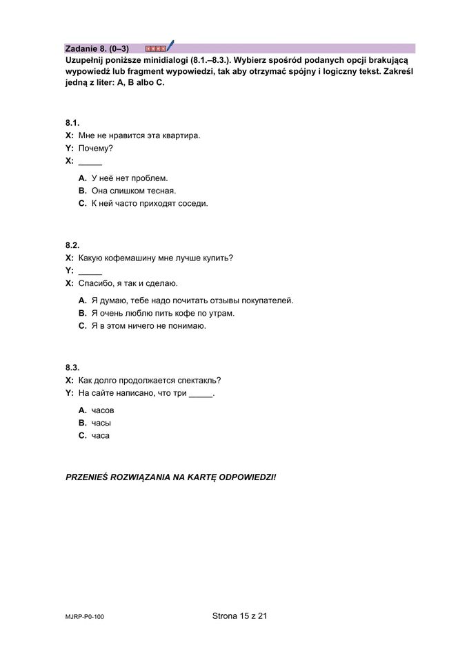 Matura 2025: rosyjski 7.05.2025. Arkusze CKE i odpowiedzi. Poziom podstawowy [Formuła 2023]	