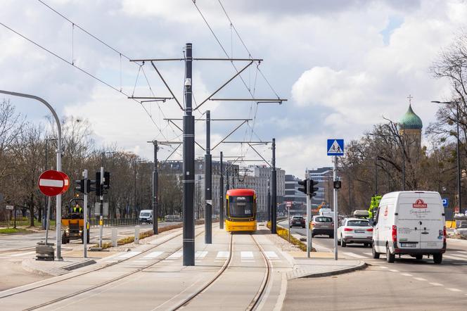 Tramwaj na Kasprzaka i Wolskiej w Warszawie