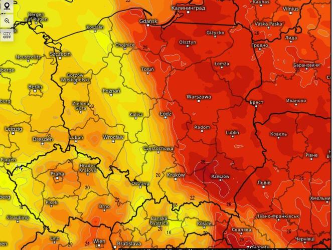 Mapa gorąca w Polsce 6 września 2024