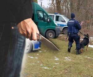 Zakrwawione ciało 32-latka przy drodze pod Łodzią! Zabójca taszczył ofiarę przez kilkaset metrów [WIDEO, ZDJĘCIA]