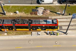 Tramwaj do Wilanowa blisko końca trasy