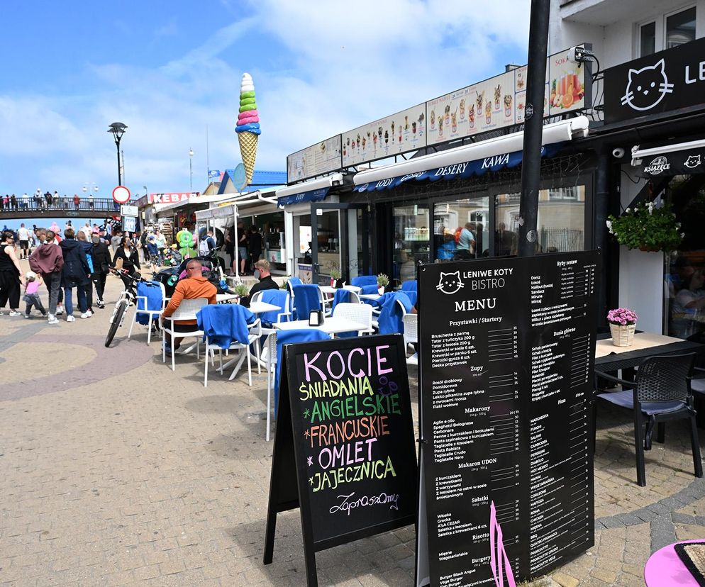 Stragany z jedzeniem nad morzem