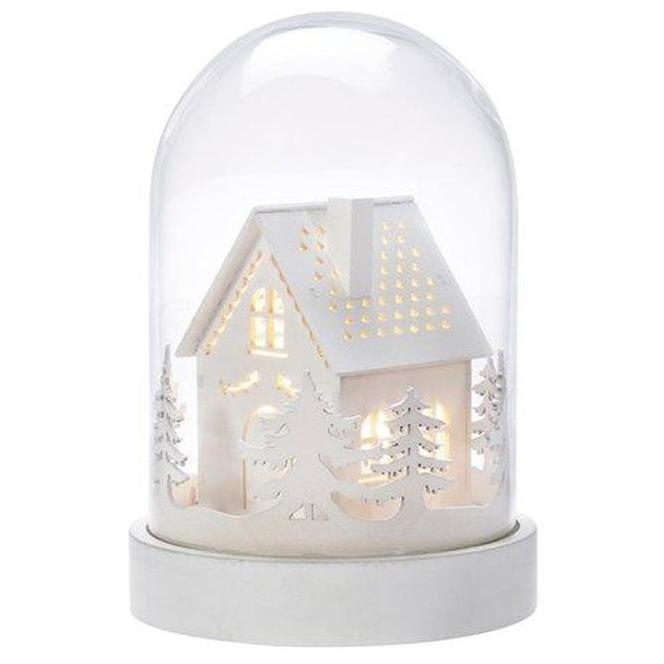 Lampion z domkiem oświetlony