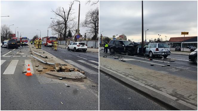 Radom. Trzech rannych w wypadku na Kieleckiej/Wolanowskiej! Zderzyły się tam 4 auta [ZDJĘCIA]