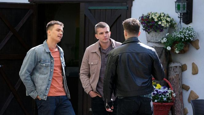 M jak miłość odc. 1882. Mateusz (Rafał Kowalski), Janek Winiar (Jakub Sirko), Tomek Kubicki (Chris Cugowski)